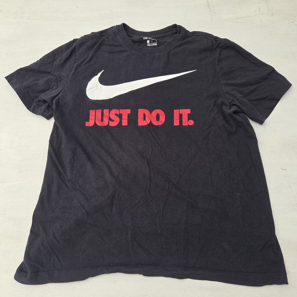 Nike Mens Medium Black Just Do It Short Sleeve T Shirt Swoosh Skate Tee